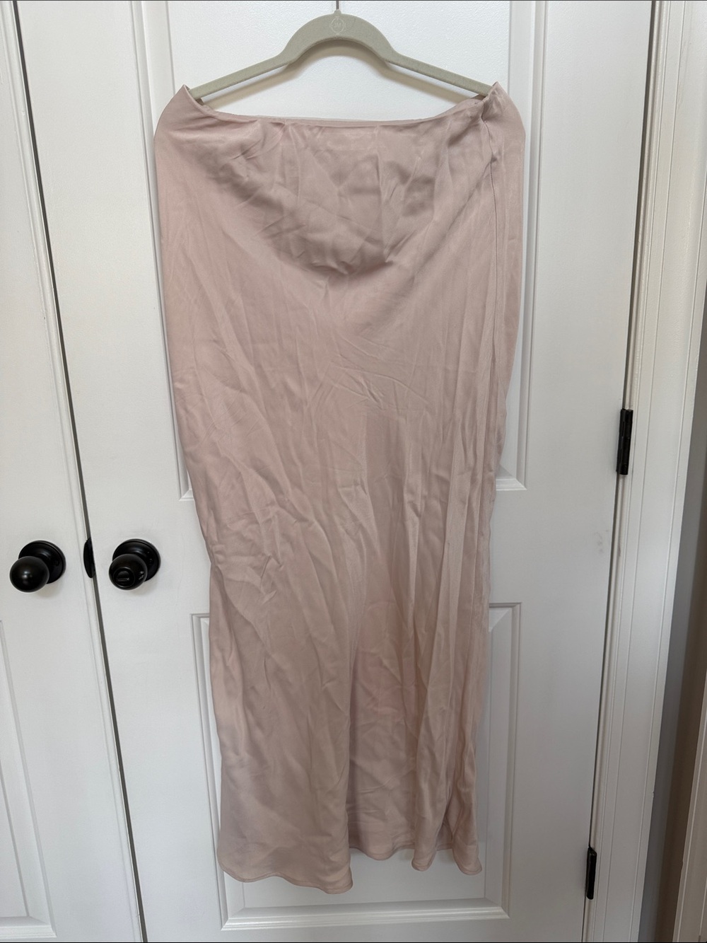 Anthropologie Satin Slip Skirt in Blush Pink